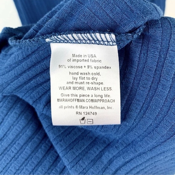 NWT! SPRING SPECIAL!!! Mara Hoffman Imogen Indigo Midi Dress XL - Picture 6 of 7